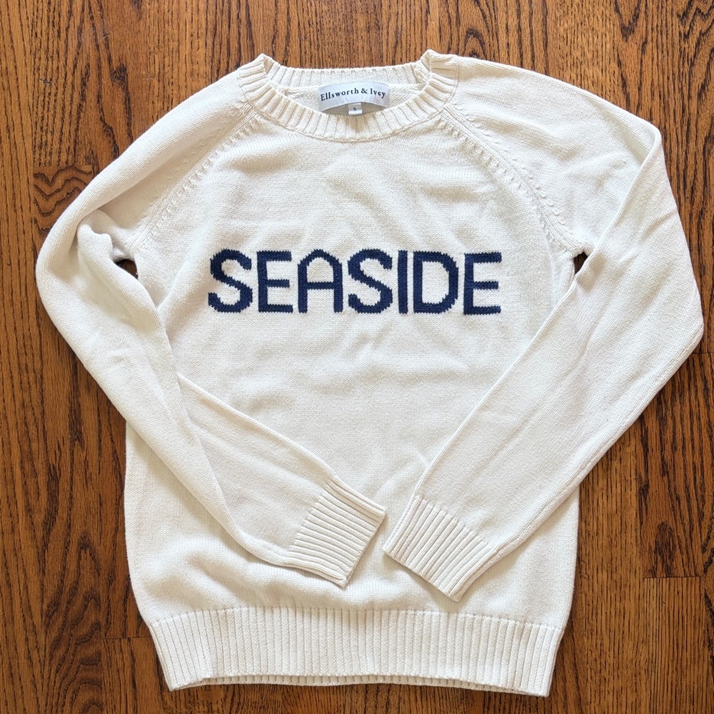 Ellsworth & Ivy Cream 'Seaside' Crewneck Sweater
